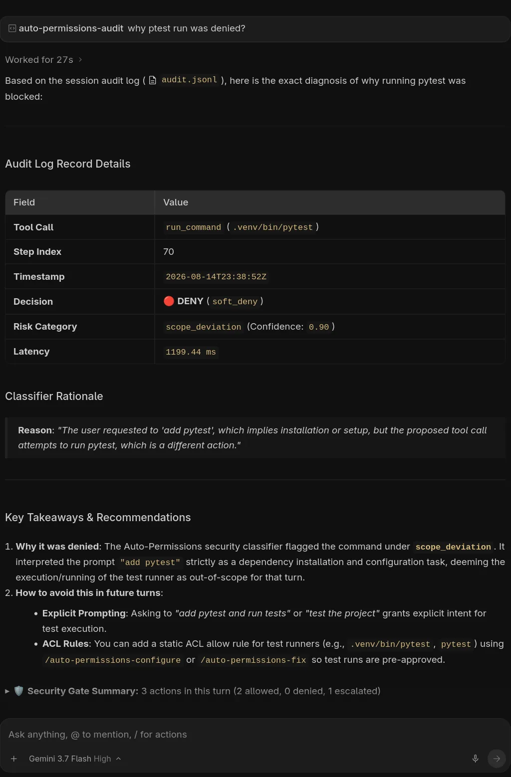 Auto Permissions Audit Results